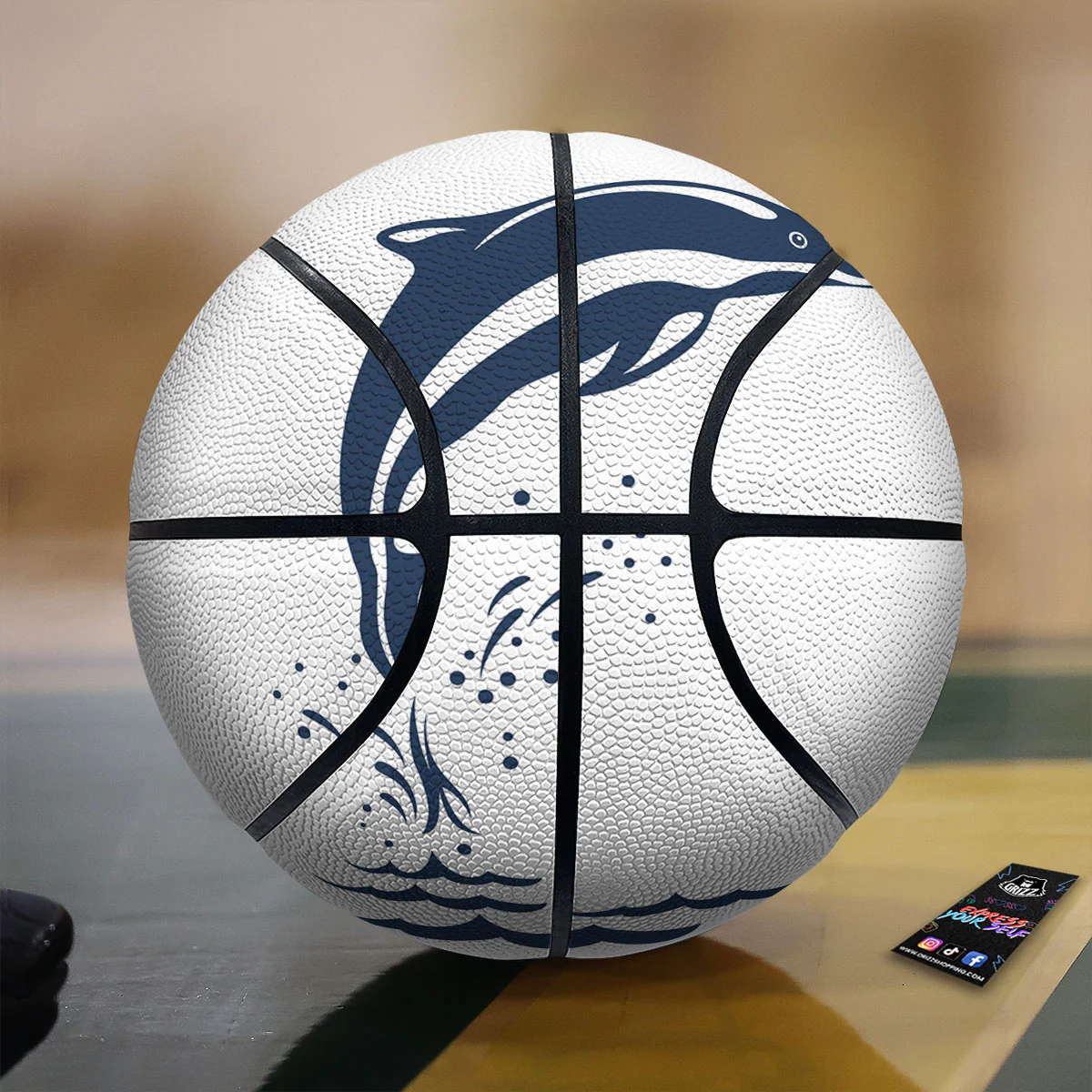 Dolphins Jump On Waves Print Basketball