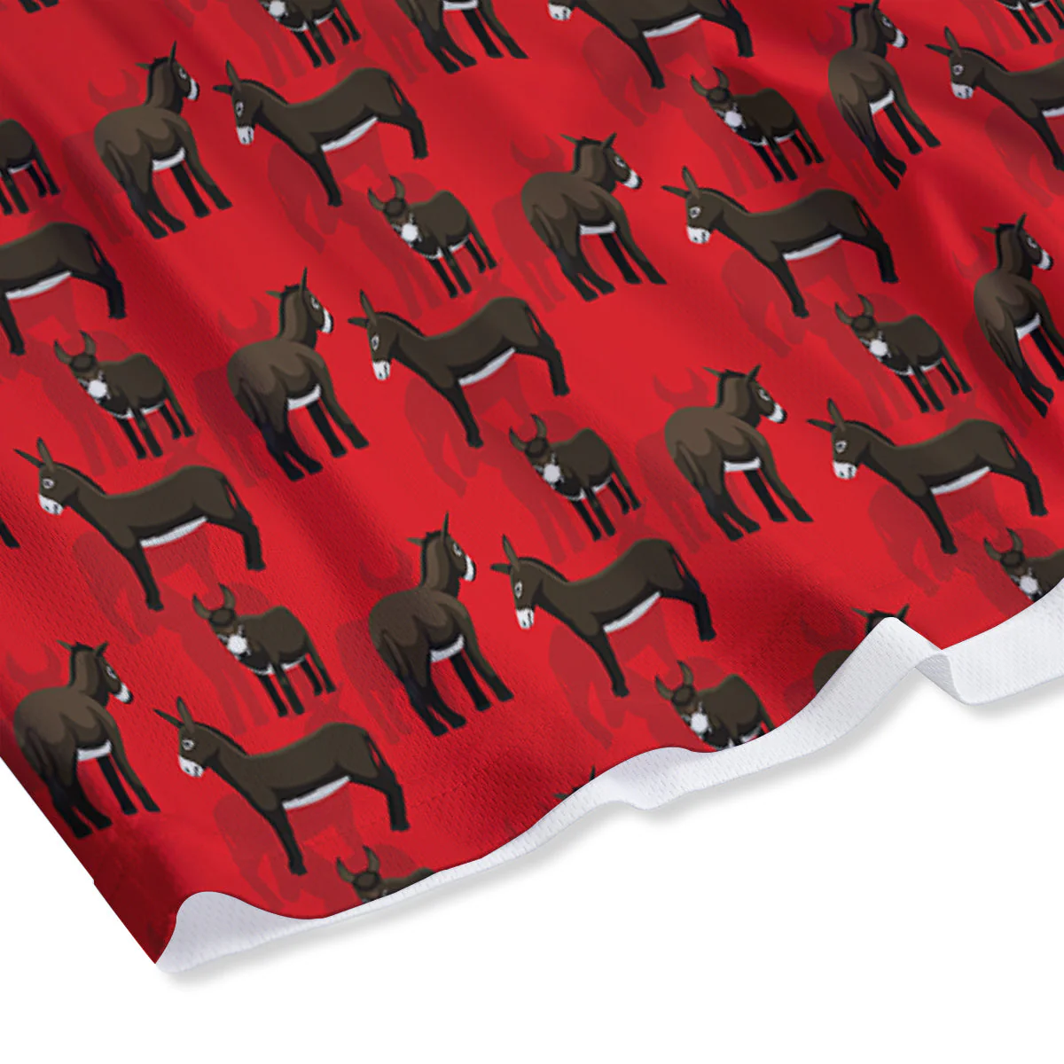 Donkey Balearic Cartoon Print Pattern Mesh Shorts - Image 4