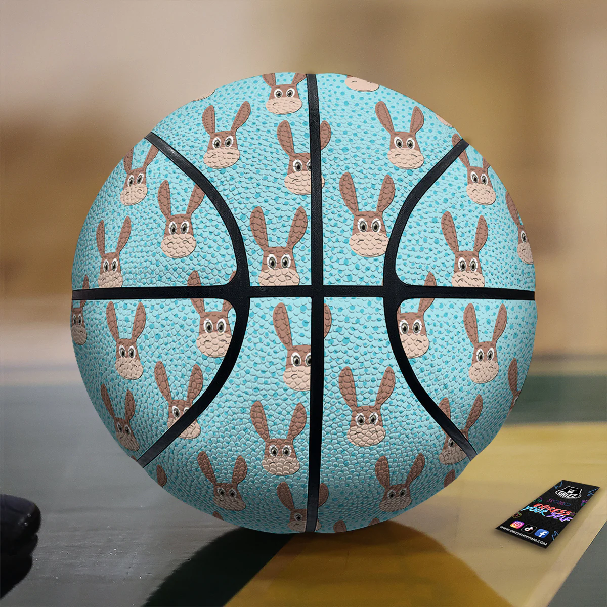 Donkey Cute Cartoon Print Pattern Basketball