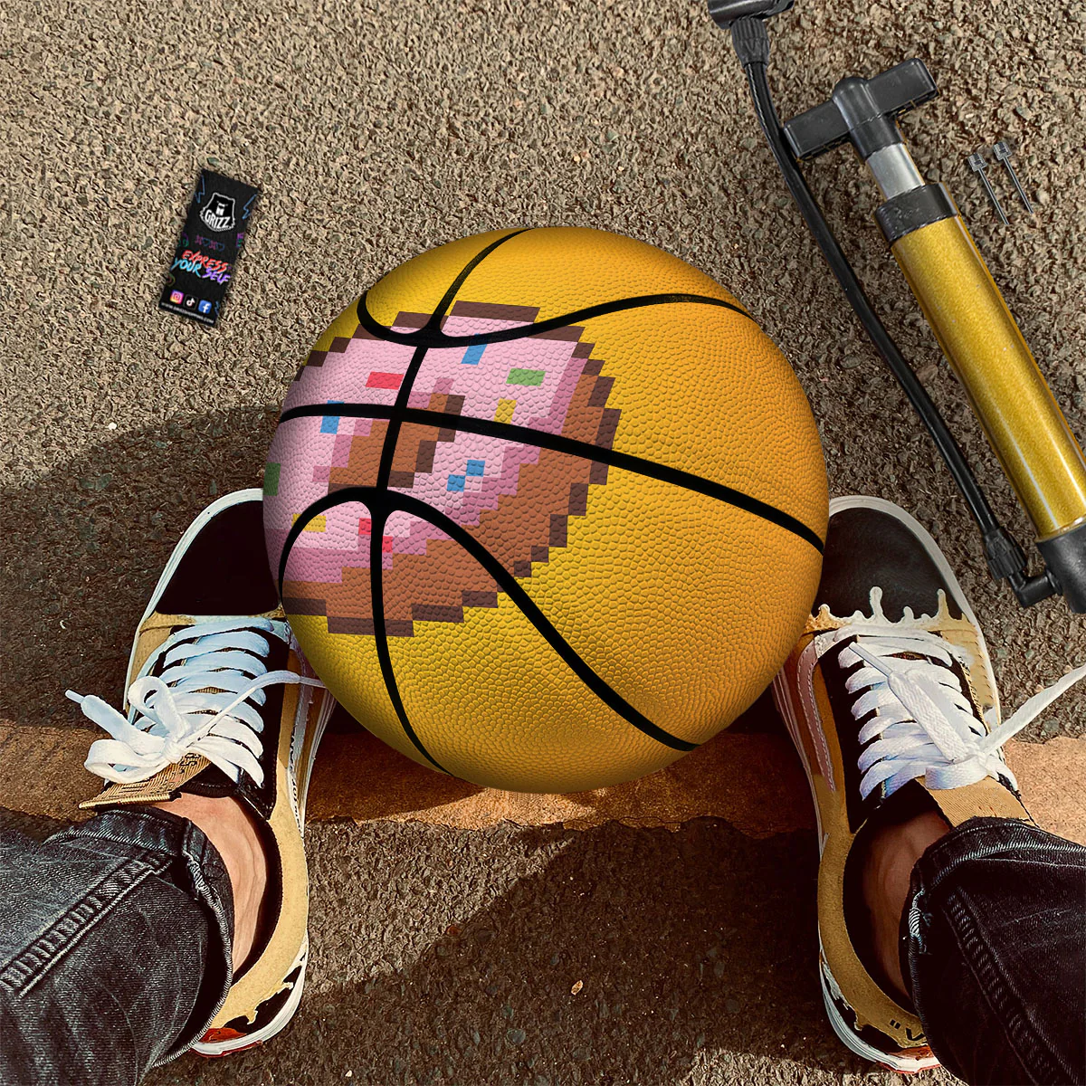 Donut 8-Bit Pixel Print Basketball - Image 2