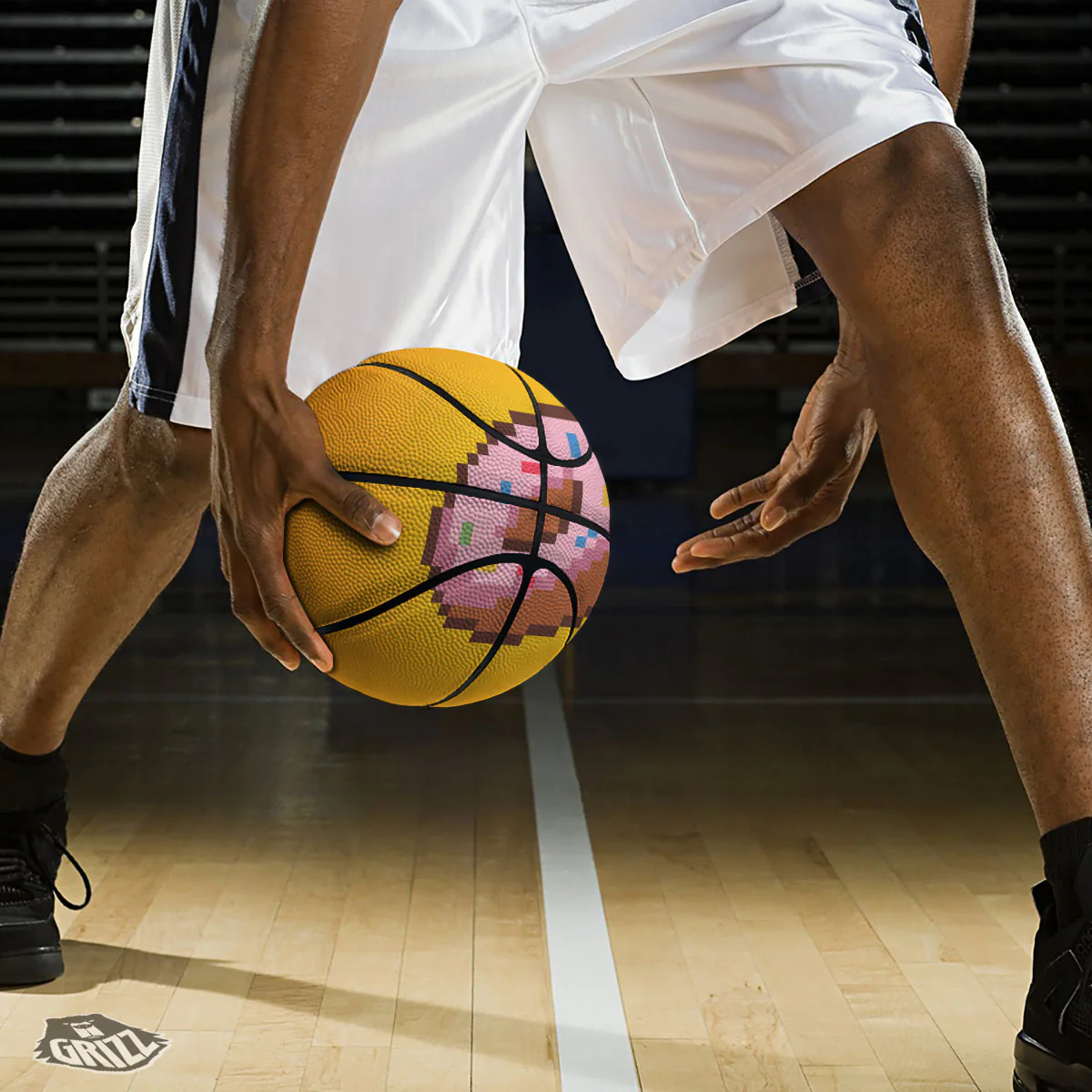 Donut 8-Bit Pixel Print Basketball - Image 3