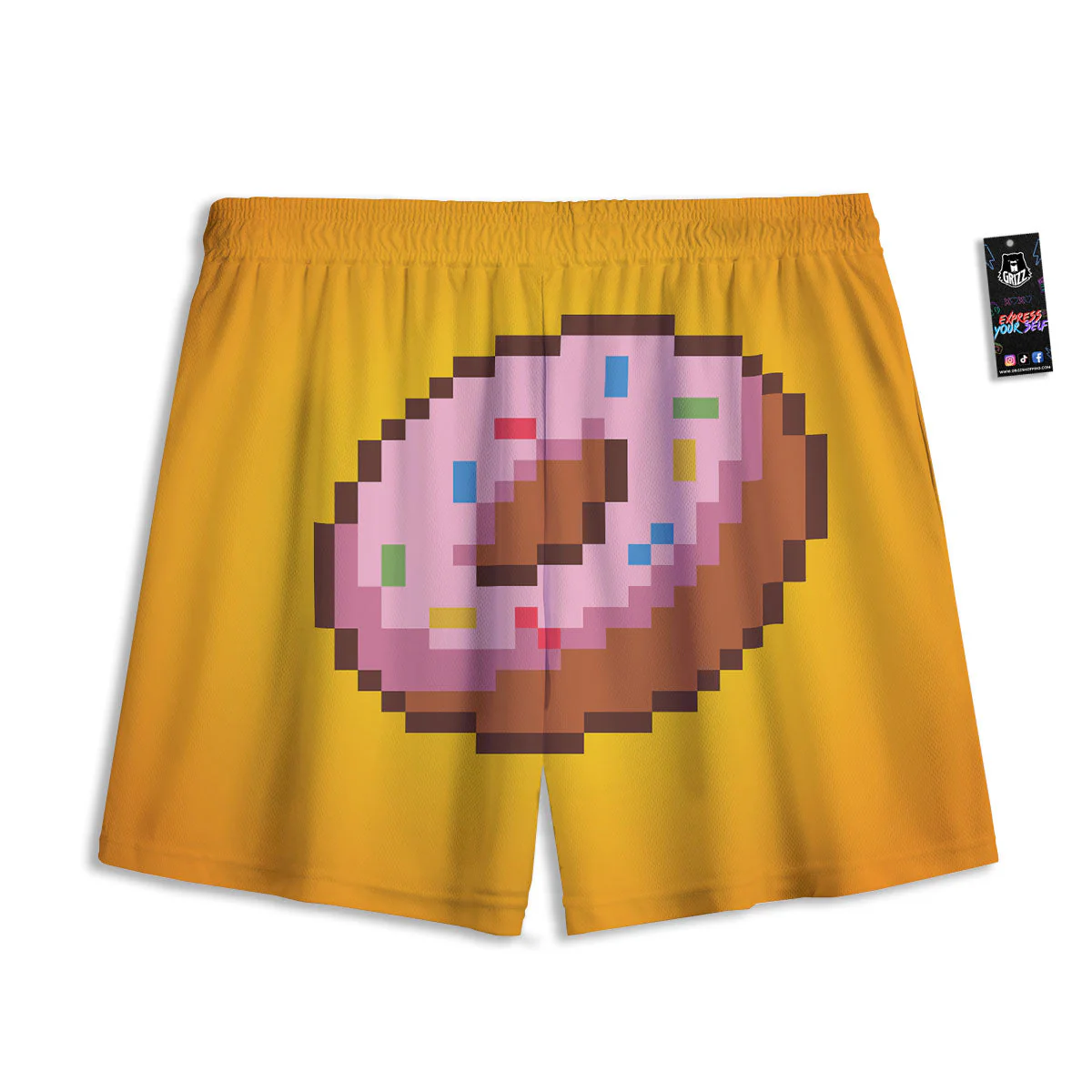 Donut 8-Bit Pixel Print Mesh Shorts - Image 2