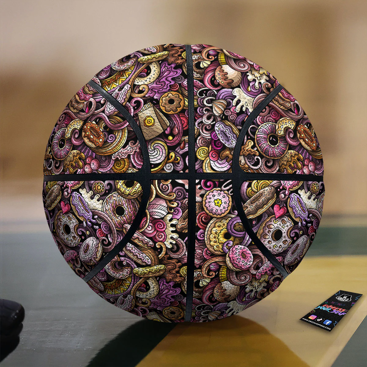 Donut Graffiti Print Pattern Basketball