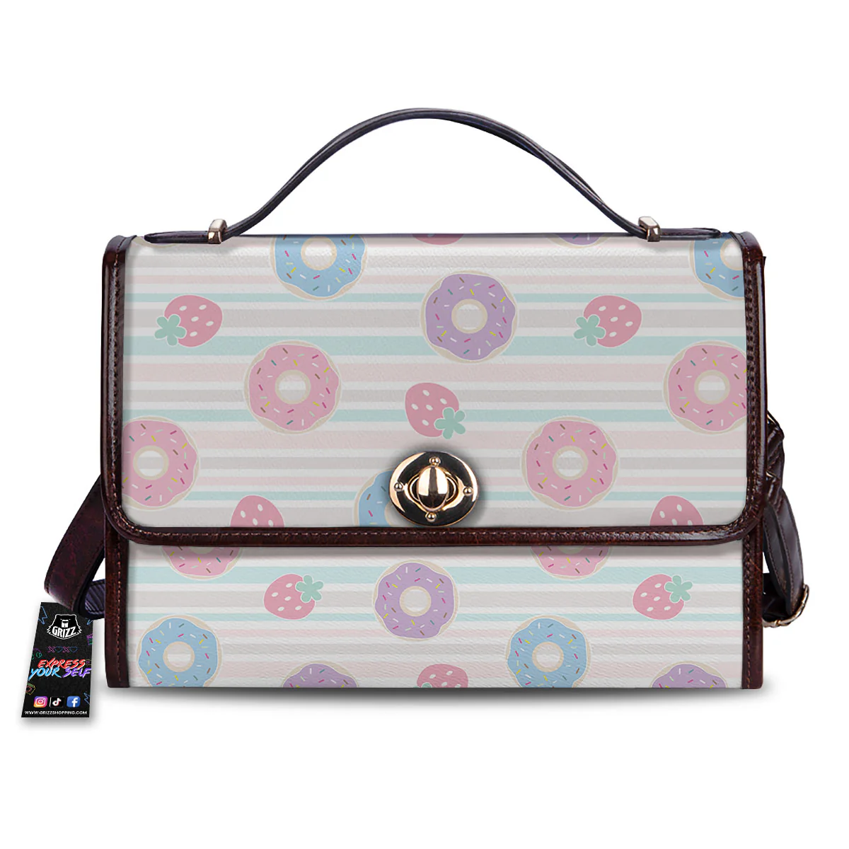Donut Pastel Print Pattern Women's Satchel Bag