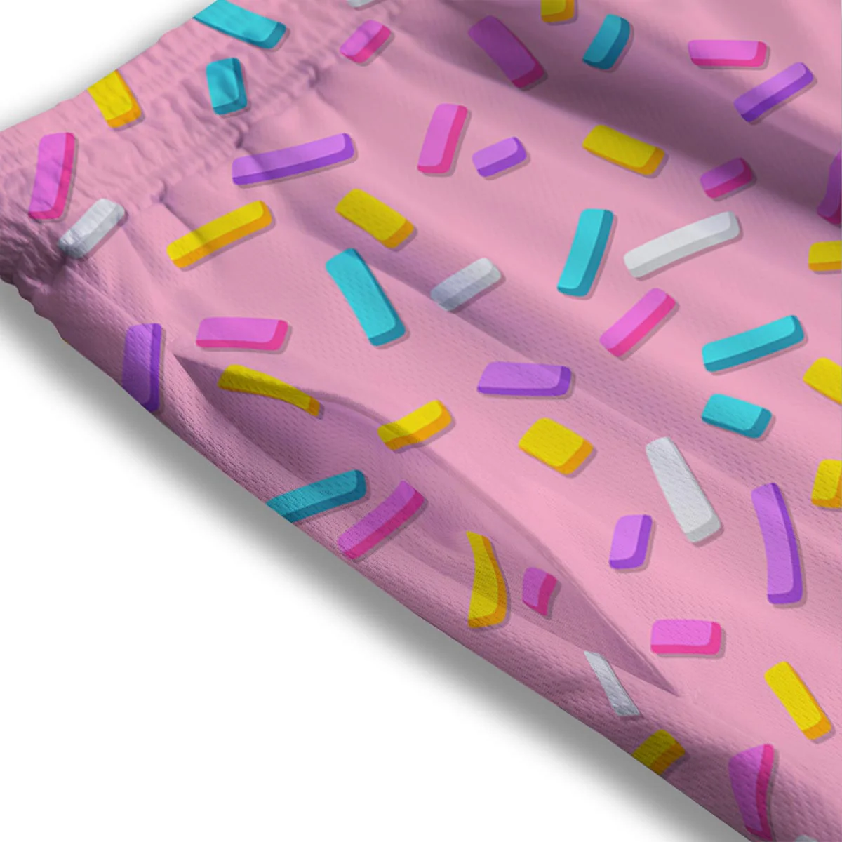 Donut Sprinkles Print Pattern Mesh Shorts - Image 3
