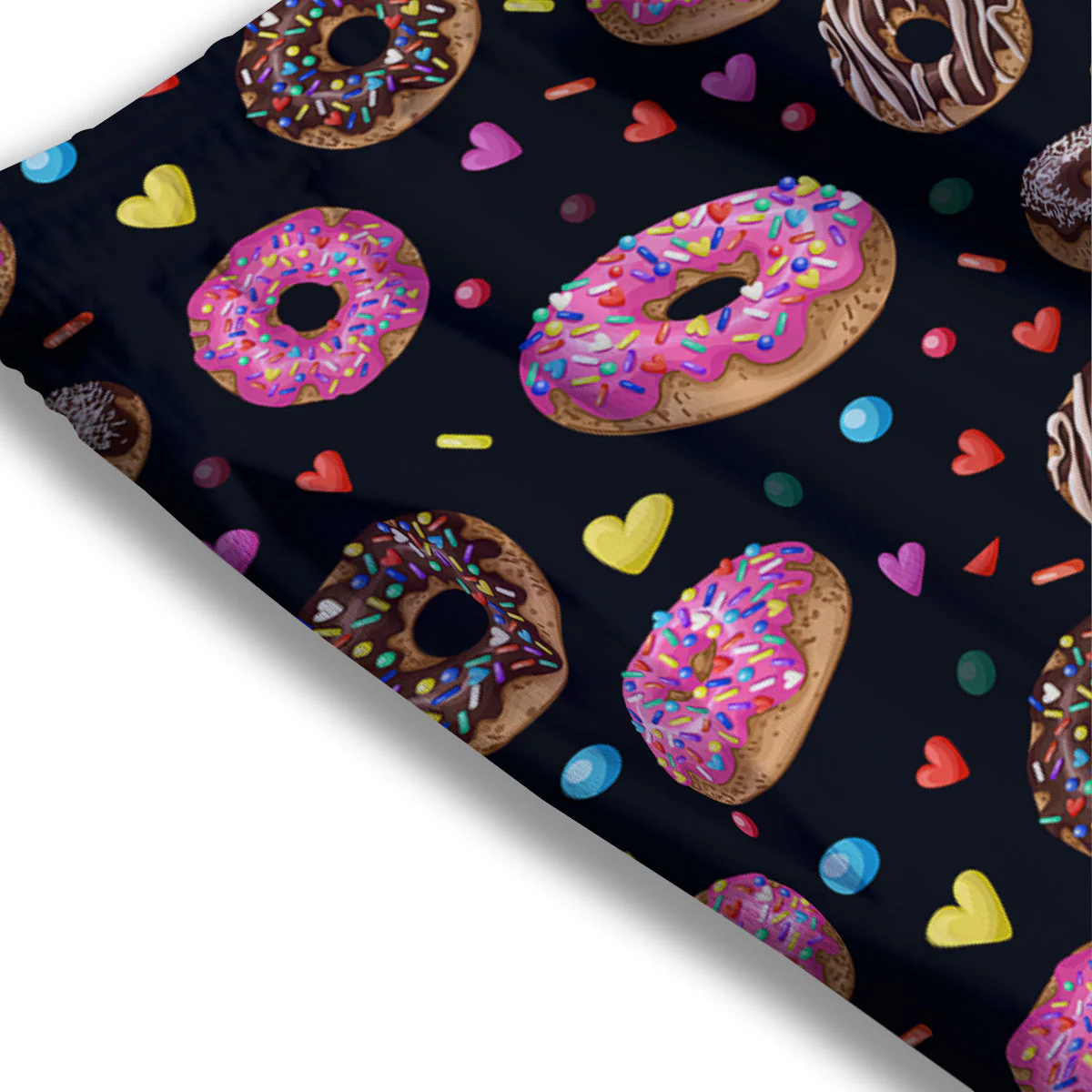 Donut Yummy Print Pattern Mesh Shorts - Image 3