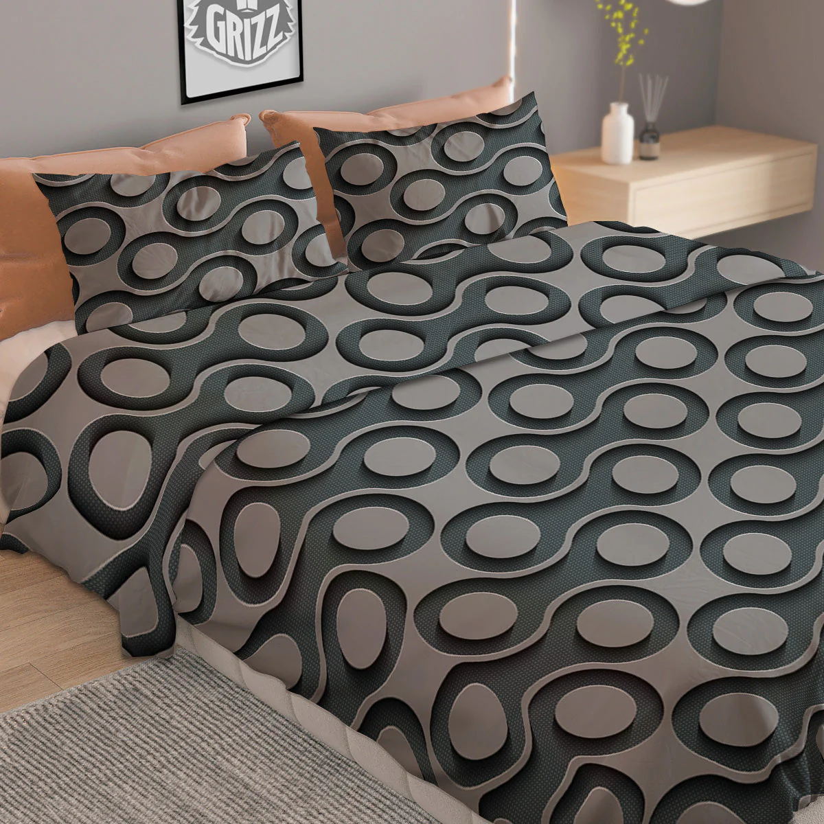 Dot 3D Geometric Print Pattern Duvet Cover Bedding Set - Image 2
