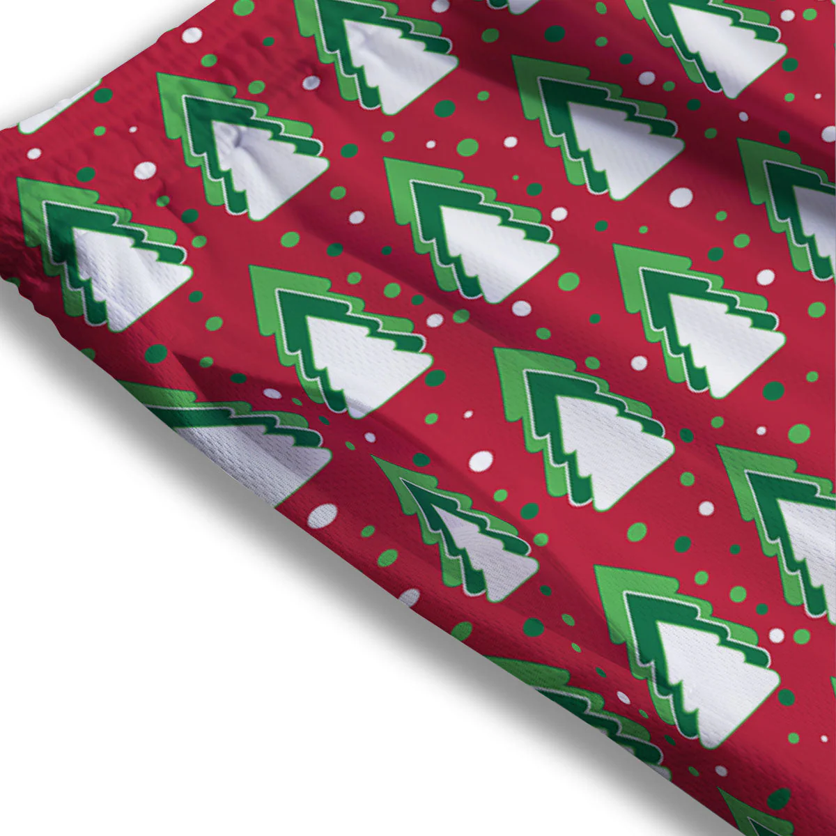 Dots Merry Christmas Print Pattern Mesh Shorts - Image 3