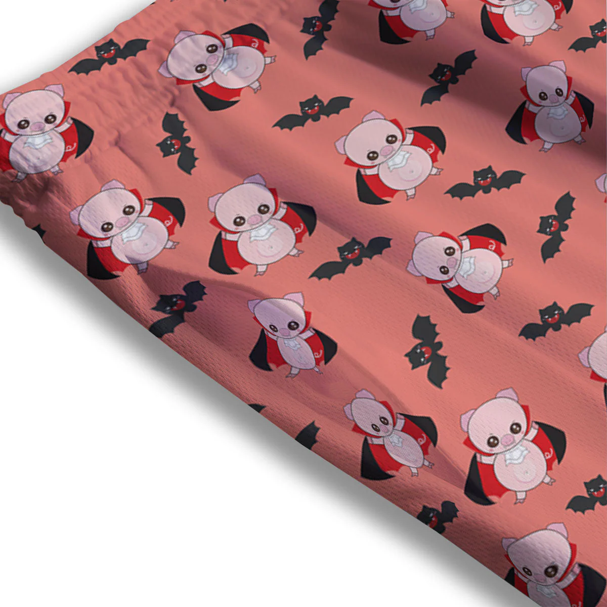 Dracula Pig Print Pattern Mesh Shorts - Image 3