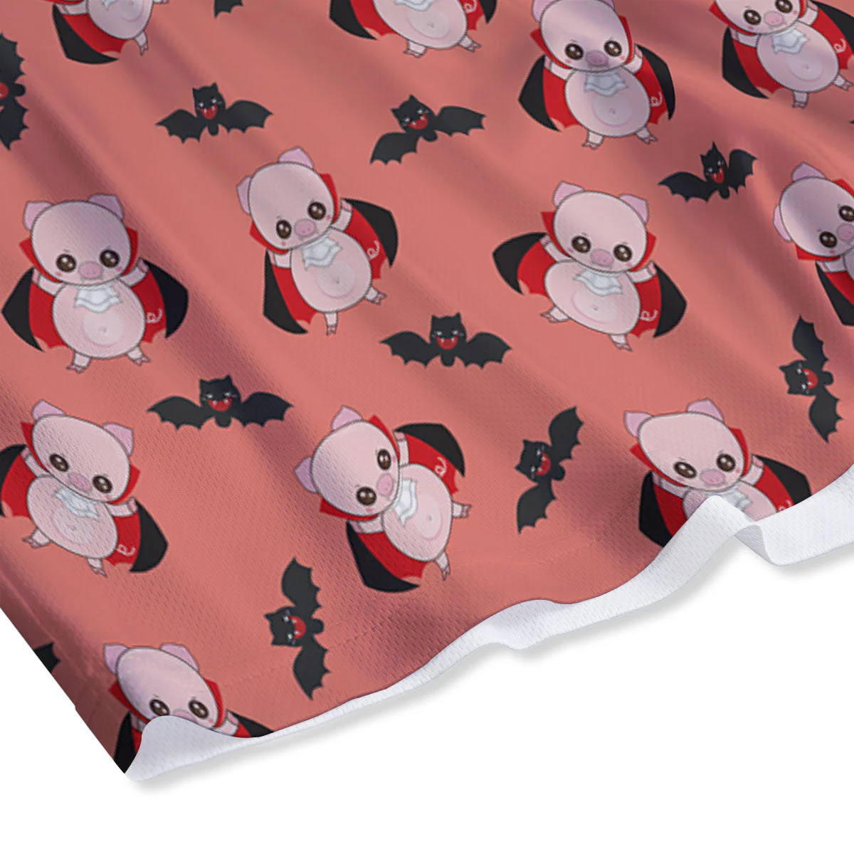 Dracula Pig Print Pattern Mesh Shorts - Image 4
