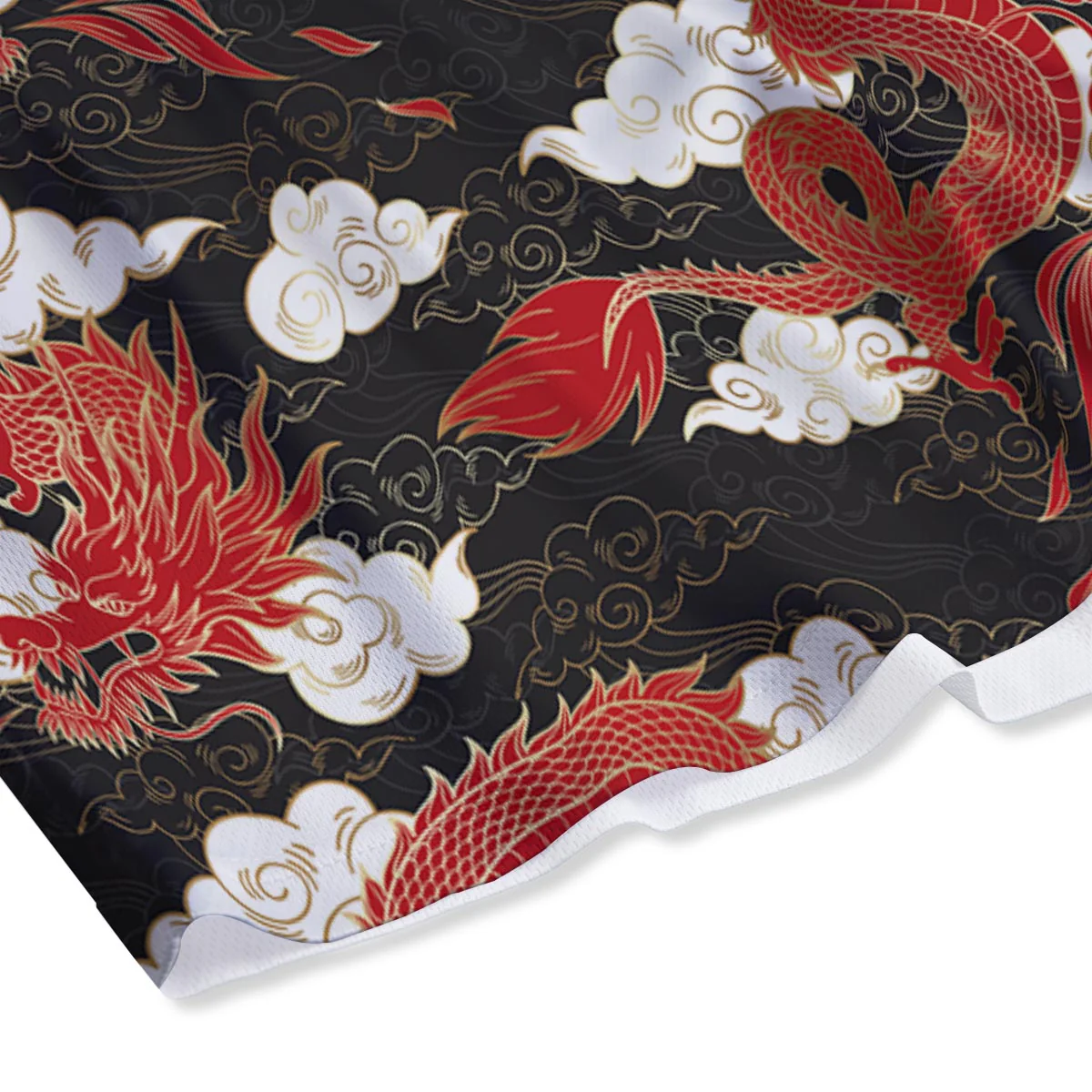 Dragon Traditional Chinese Print Pattern Mesh Shorts - Image 4
