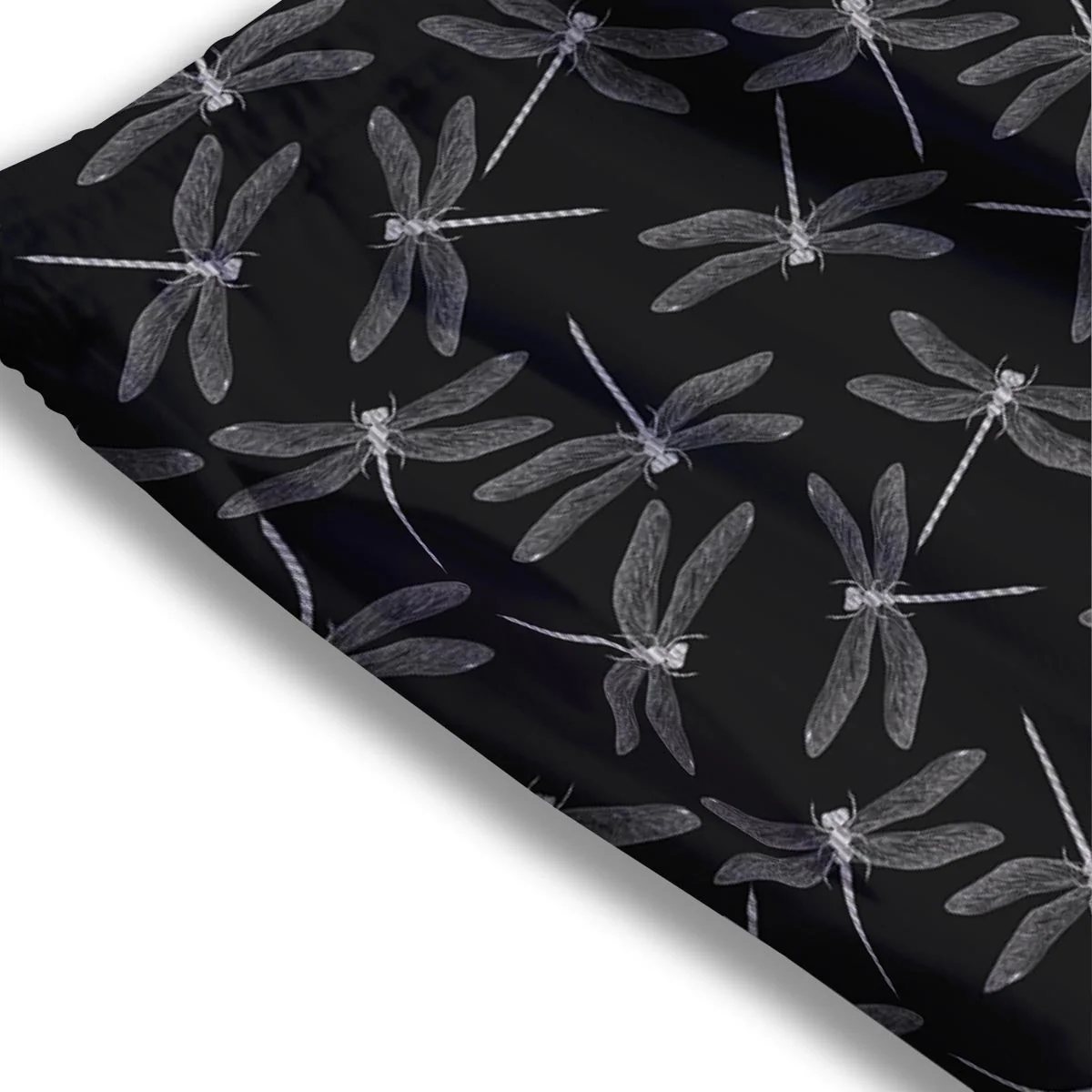 Dragonfly Black Print Pattern Mesh Shorts - Image 3