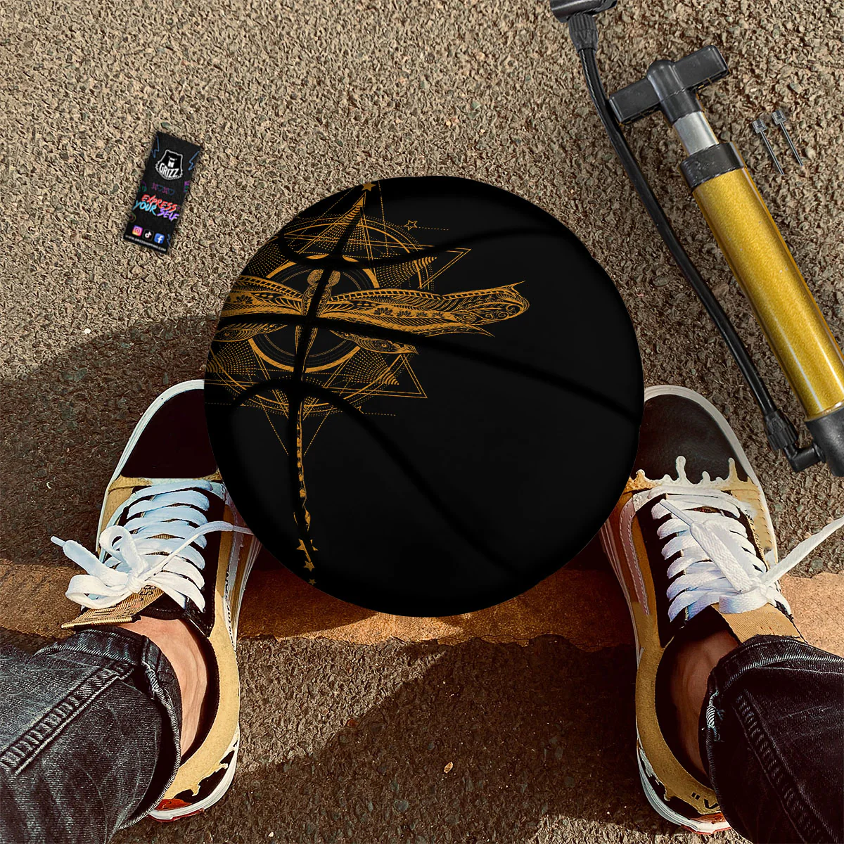 Dragonfly Boho Gold Print Basketball - Image 2