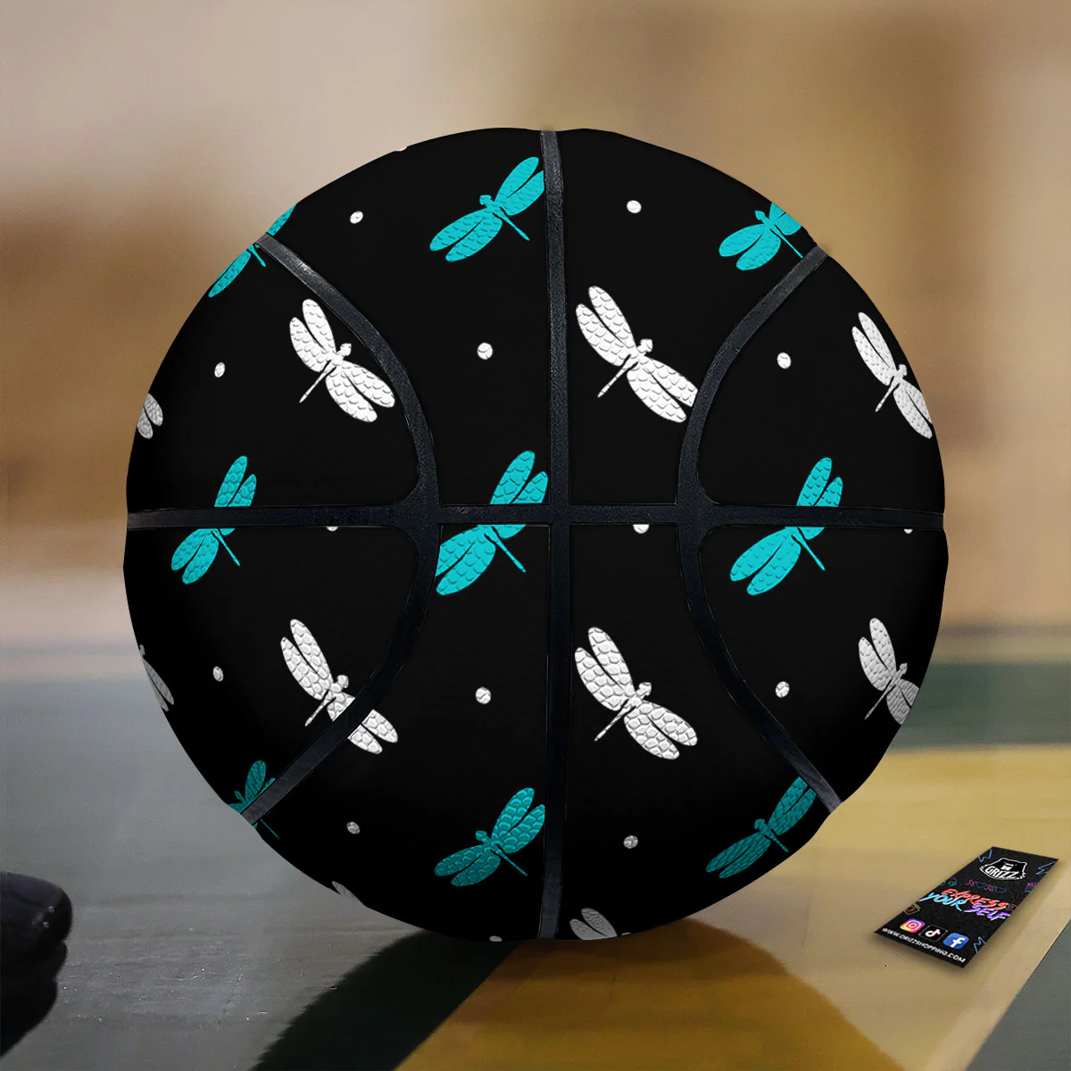 Dragonfly Polka Dot Print Pattern Basketball