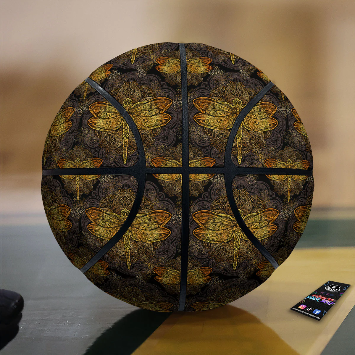 Dragonfly Spiritual Golden Print Basketball