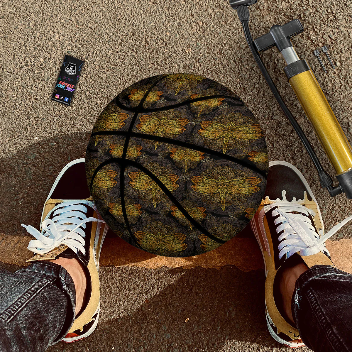 Dragonfly Spiritual Golden Print Basketball - Image 2