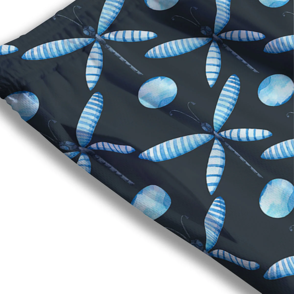 Dragonfly Turquoise Print Pattern Mesh Shorts - Image 3