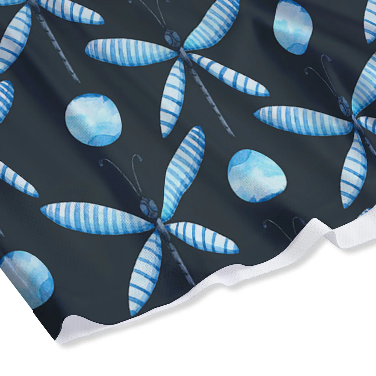Dragonfly Turquoise Print Pattern Mesh Shorts - Image 4