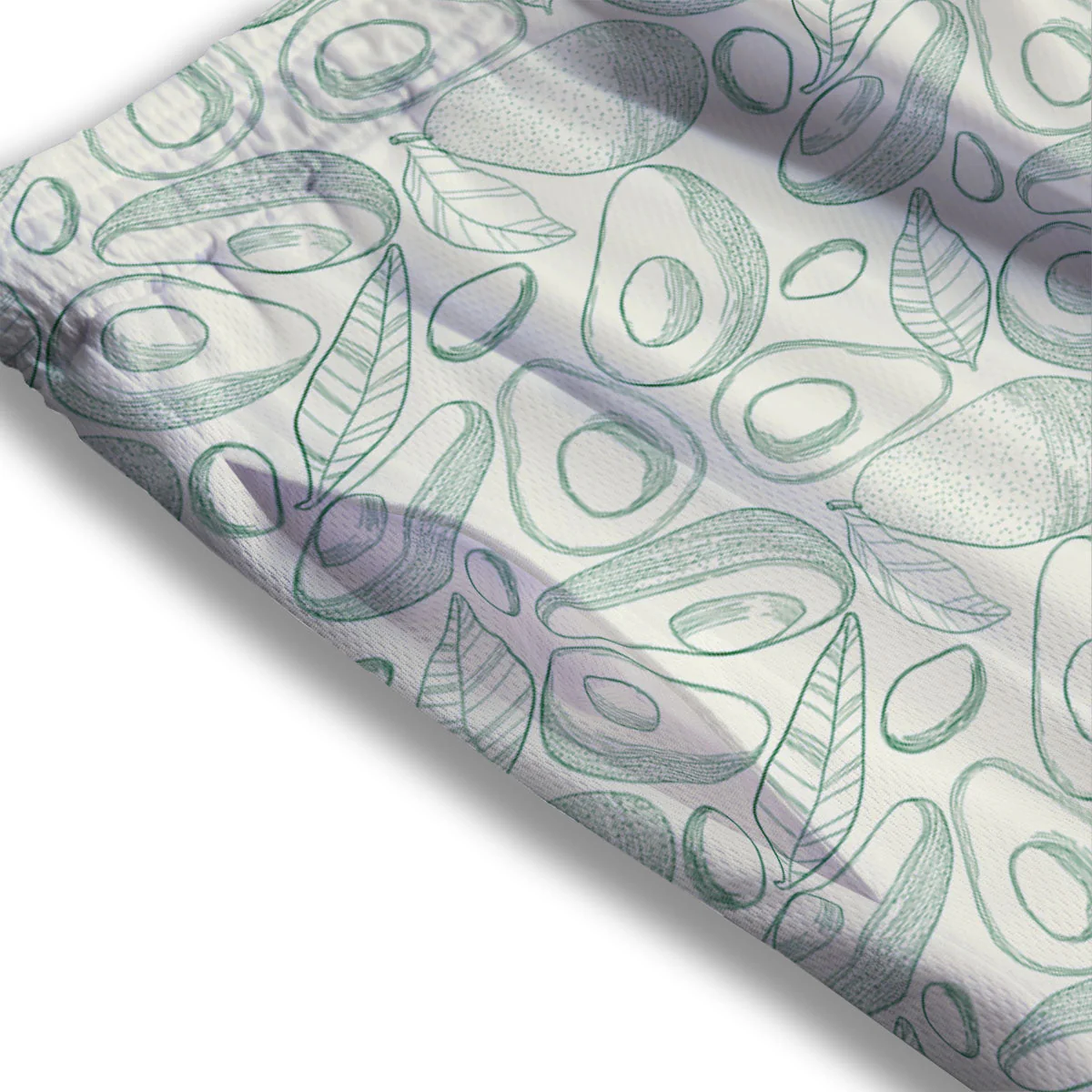 Drawing Avocado Cut In Half Print Mesh Shorts - Image 3