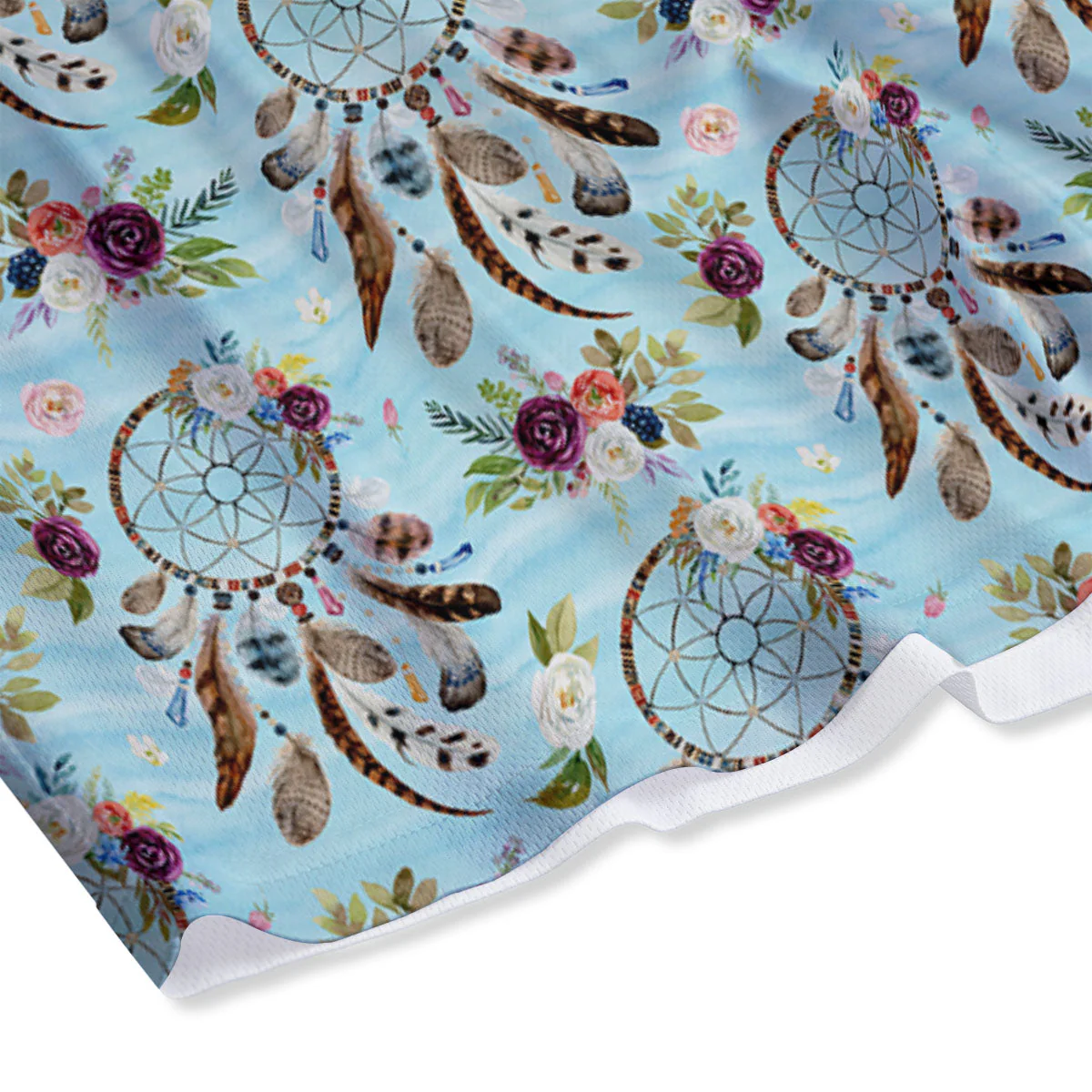 Dream Catcher Blue Native Print Pattern Mesh Shorts - Image 4