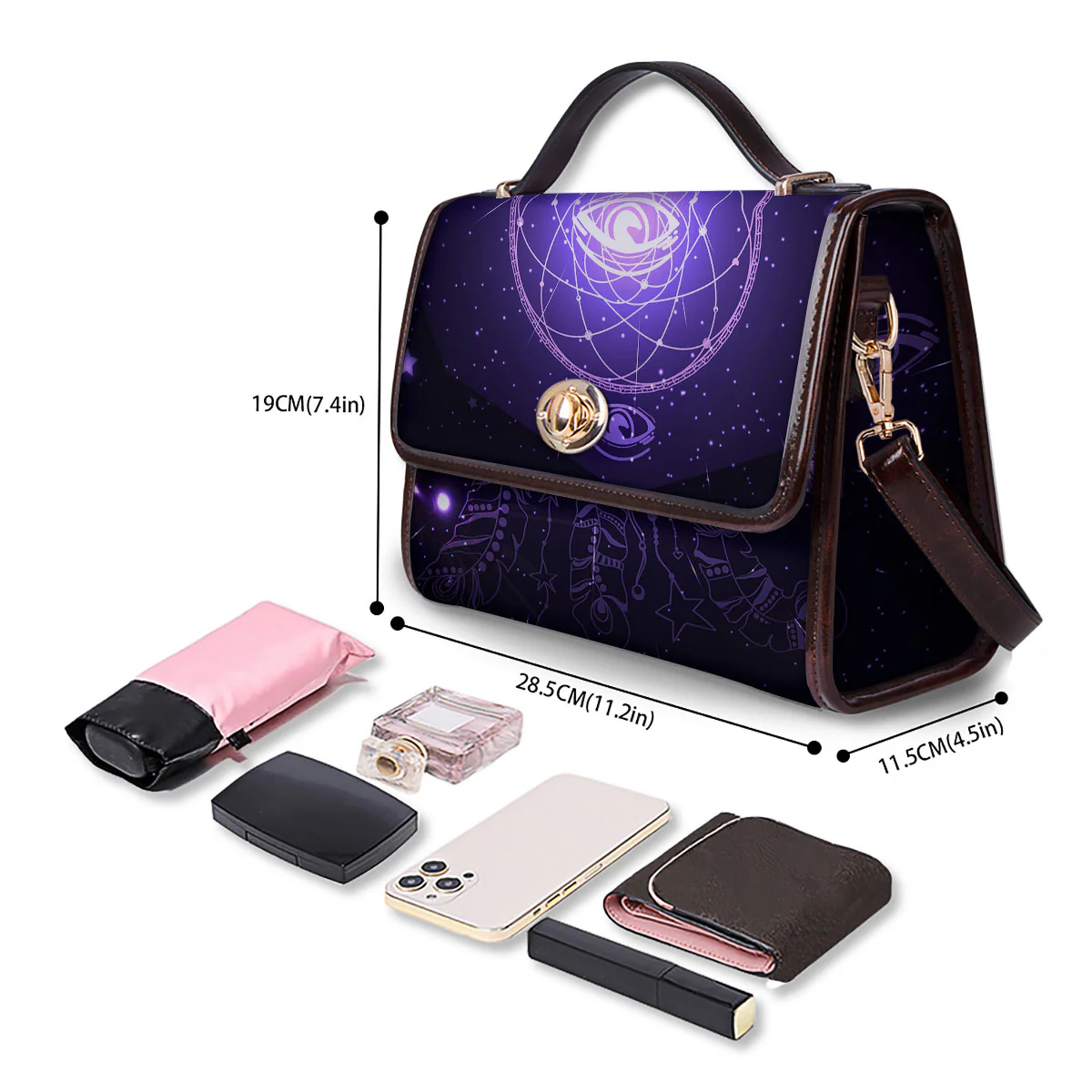 Dream Catcher Constellation Native Print Women's Satchel Bag - Image 4