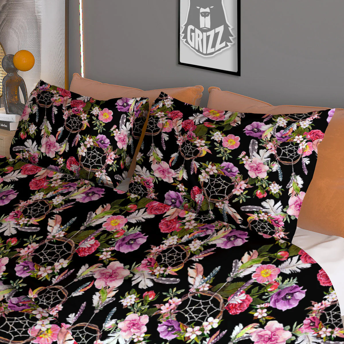 Dream Catcher Flower Print Pattern Duvet Cover Bedding Set - Image 3