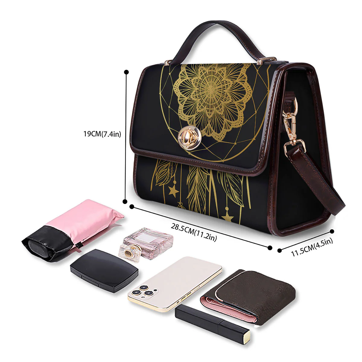 Dream Catcher Indian Tribal Print Women's Satchel Bag - Image 4