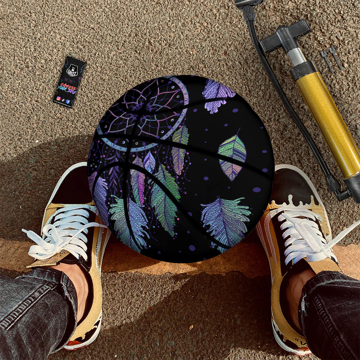 Dream Catcher Teal And Purple Print Basketball - Image 2