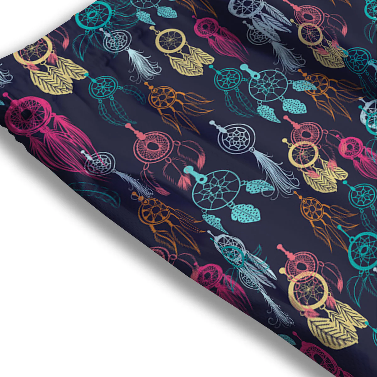 Dream Catcher Vintage Print Pattern Mesh Shorts - Image 3