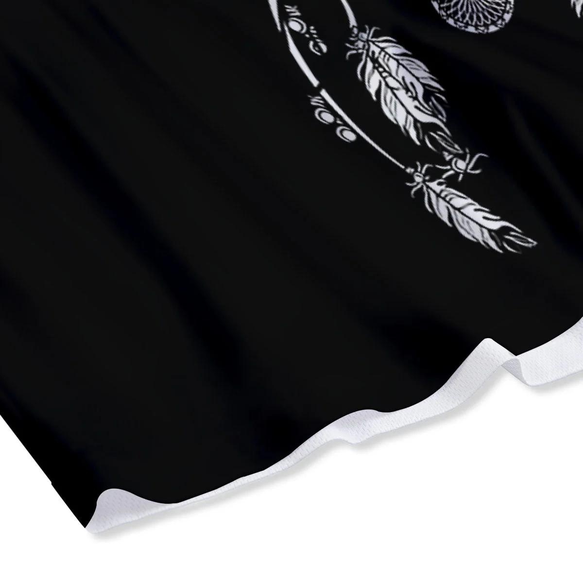Dream Catcher White And Black Print Mesh Shorts - Image 4