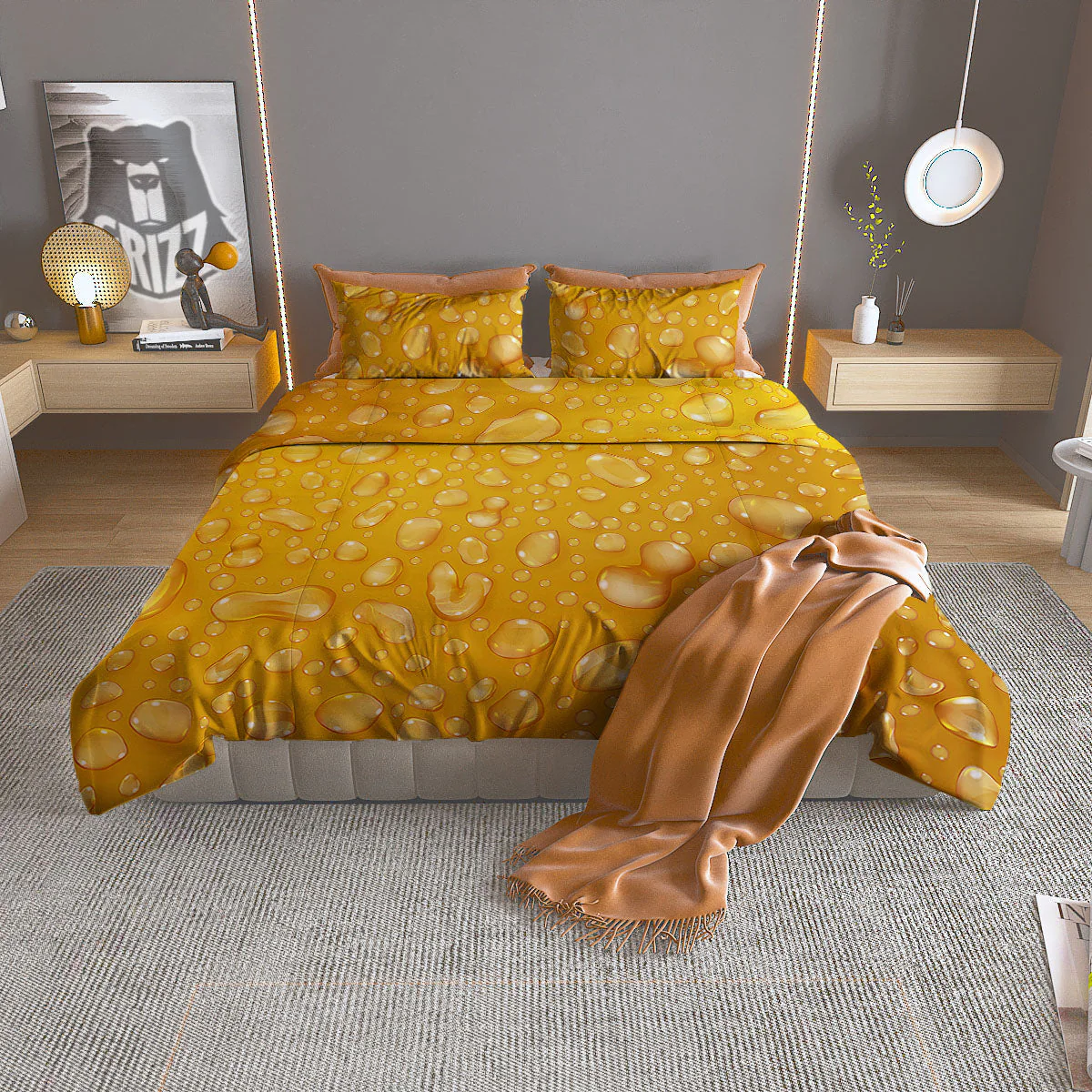 Drops Water On Beer Glass Print Duvet Cover Bedding Set