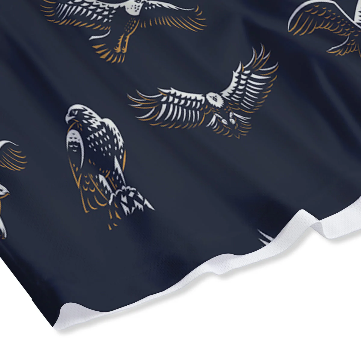 Eagle Brown And White Print Pattern Mesh Shorts - Image 4