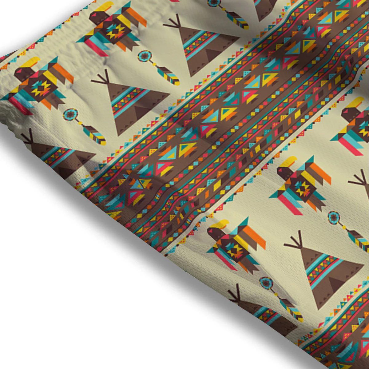 Eagle Native American Print Pattern Mesh Shorts - Image 3