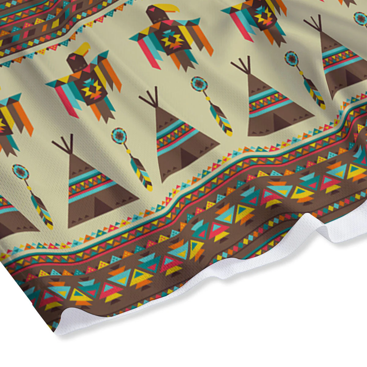 Eagle Native American Print Pattern Mesh Shorts - Image 4