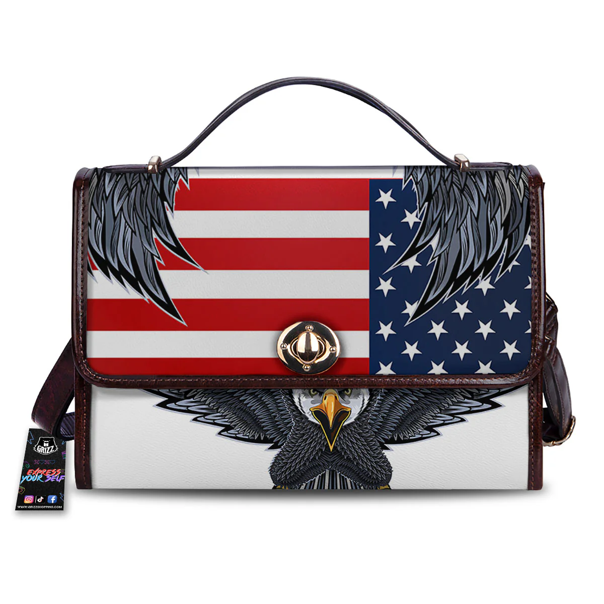 Eagle Patriotic American Print Women's Satchel Bag