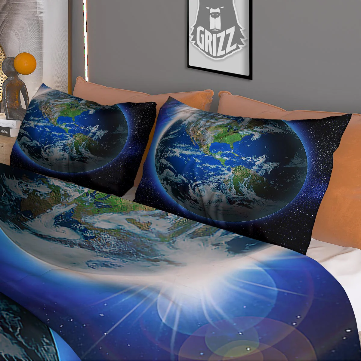 Earth Sunrise Print Duvet Cover Bedding Set - Image 3