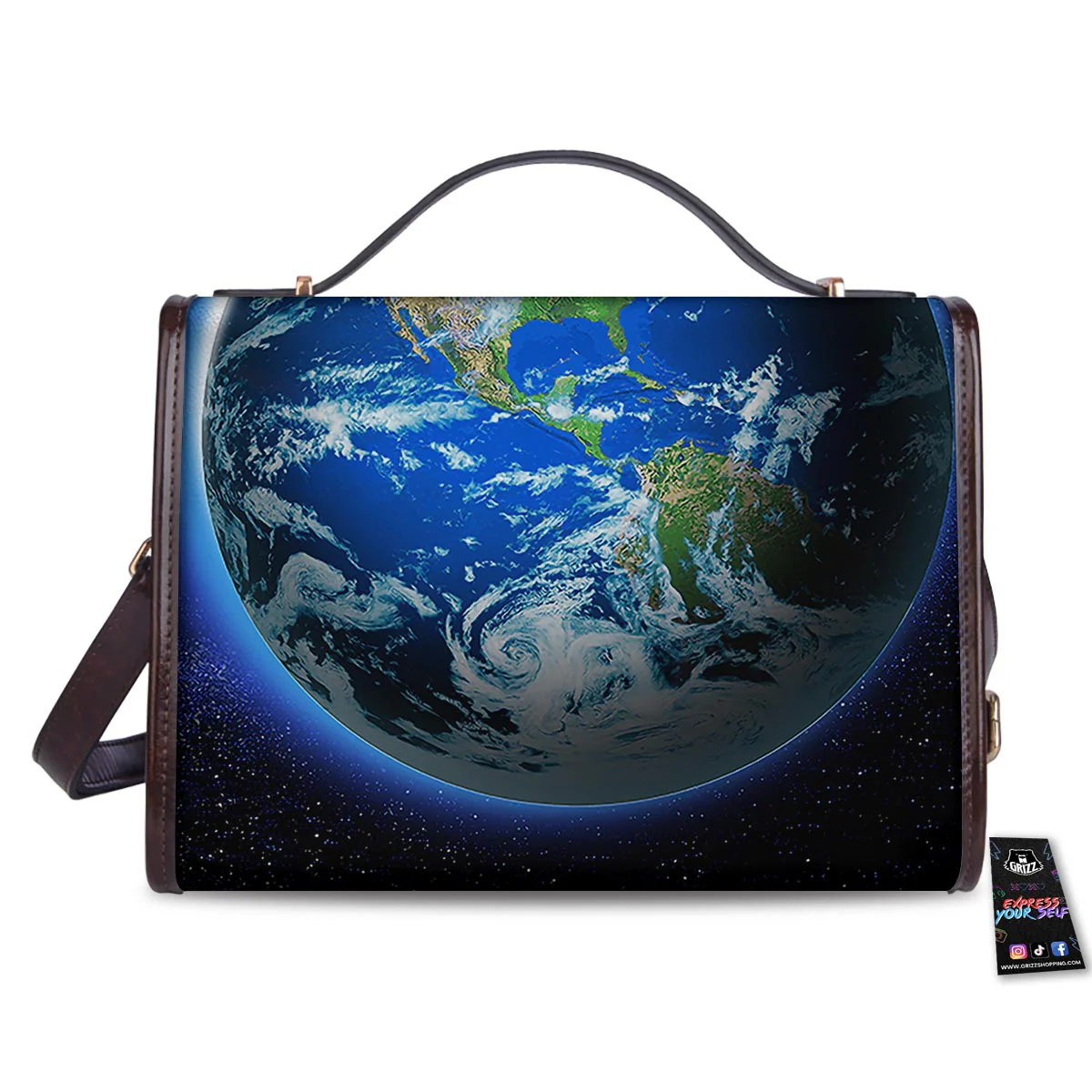 Earth Sunrise Print Women's Satchel Bag - Image 2