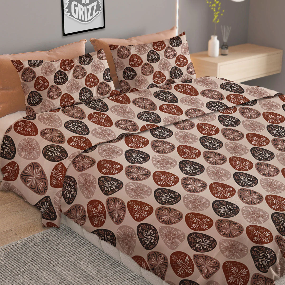 Easter Eggs Bohemian Print Pattern Duvet Cover Bedding Set - Image 2