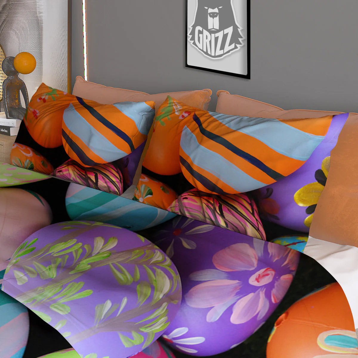 Easter Eggs Colorful Print Duvet Cover Bedding Set - Image 3