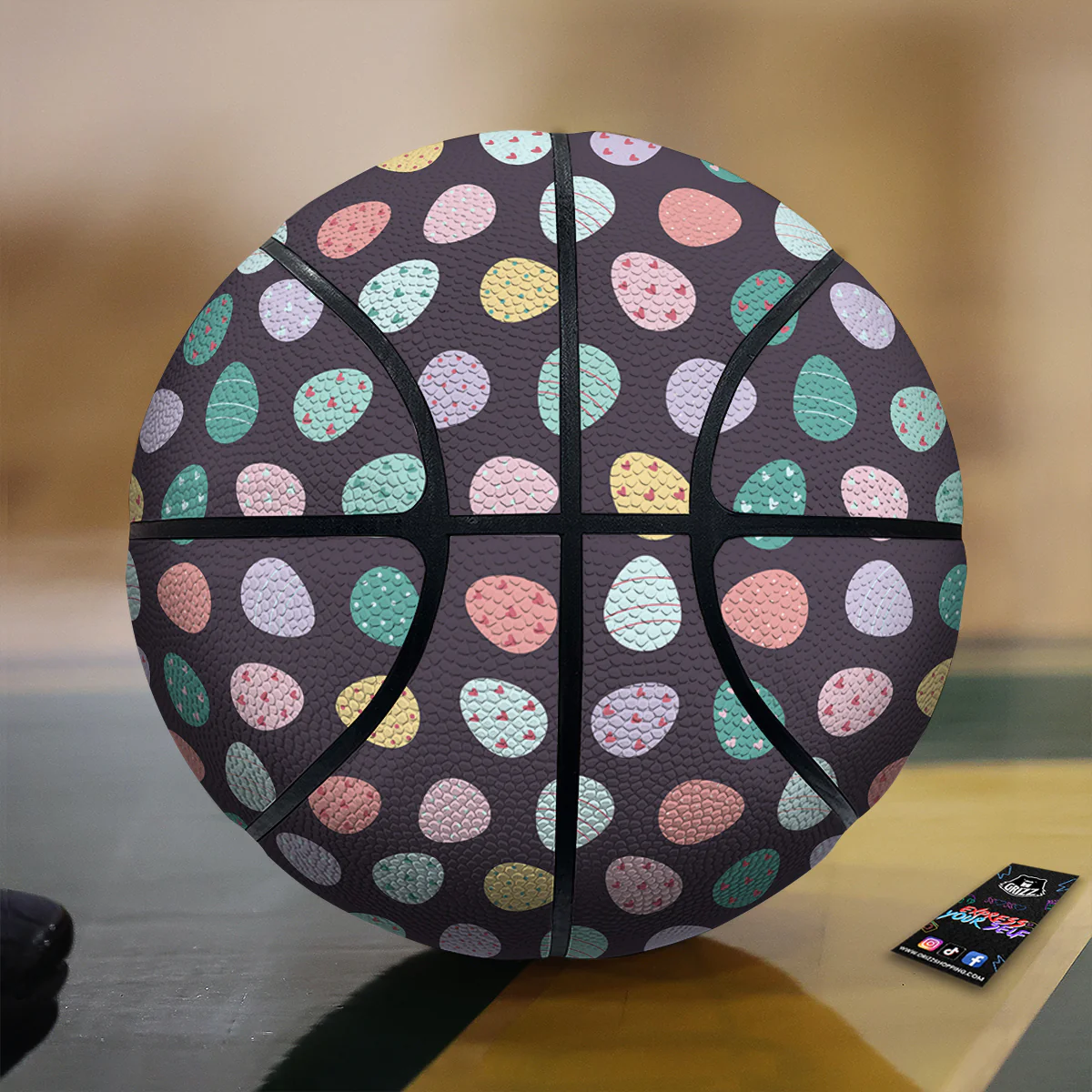Easter Eggs Cute Print Pattern Basketball