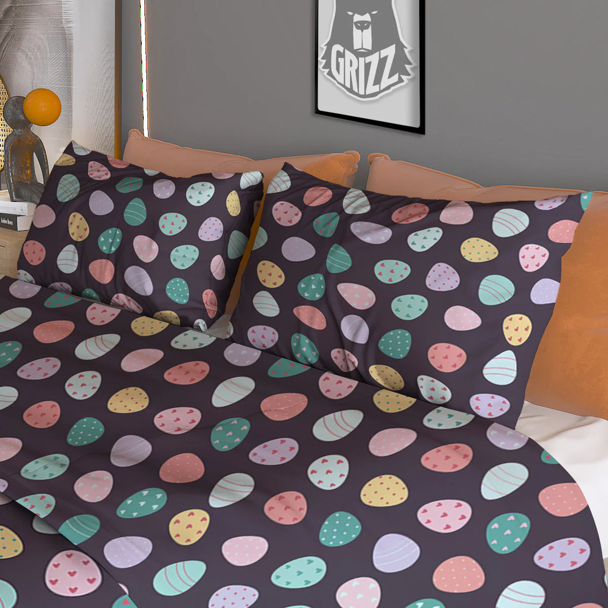 Easter Eggs Cute Print Pattern Duvet Cover Bedding Set - Image 3