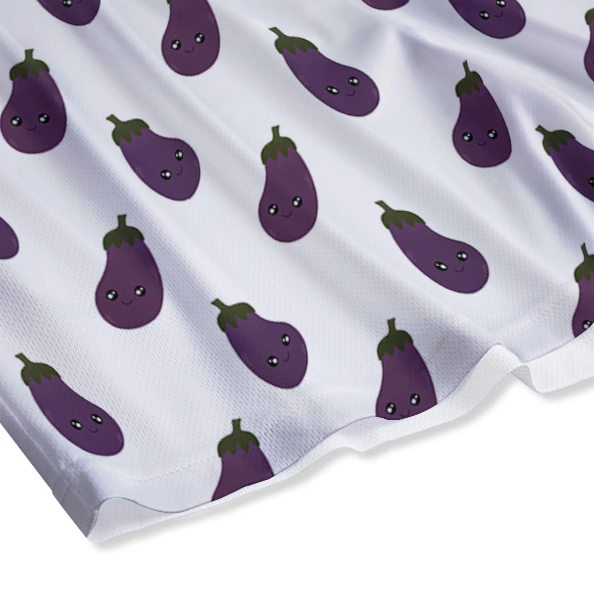 Eggplant Funny Print Pattern Mesh Shorts - Image 4