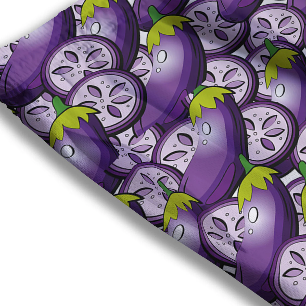 Eggplant Purple Print Pattern Mesh Shorts - Image 3