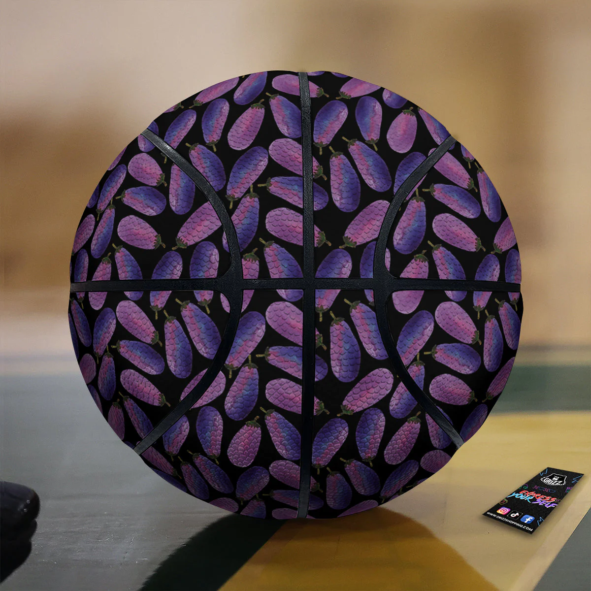 Eggplant Watercolor Print Pattern Basketball