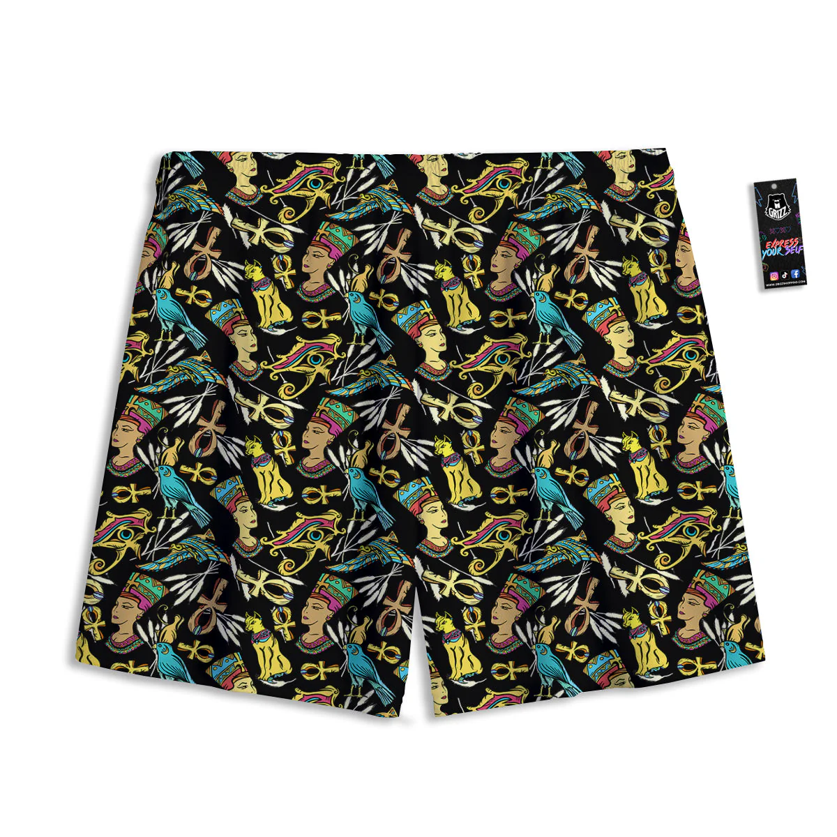 Egypt Ancient Print Pattern Mesh Shorts - Image 2