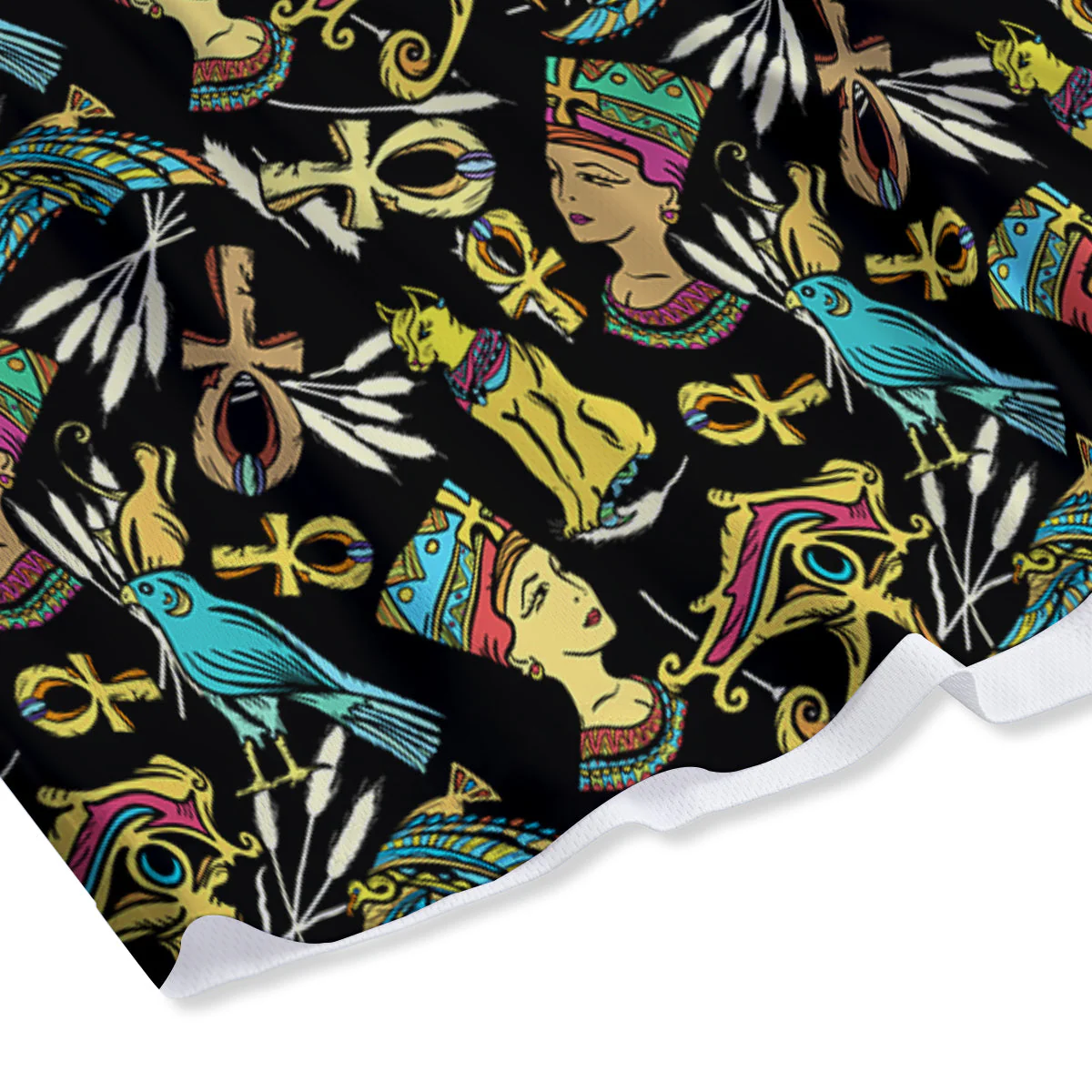 Egypt Ancient Print Pattern Mesh Shorts - Image 4