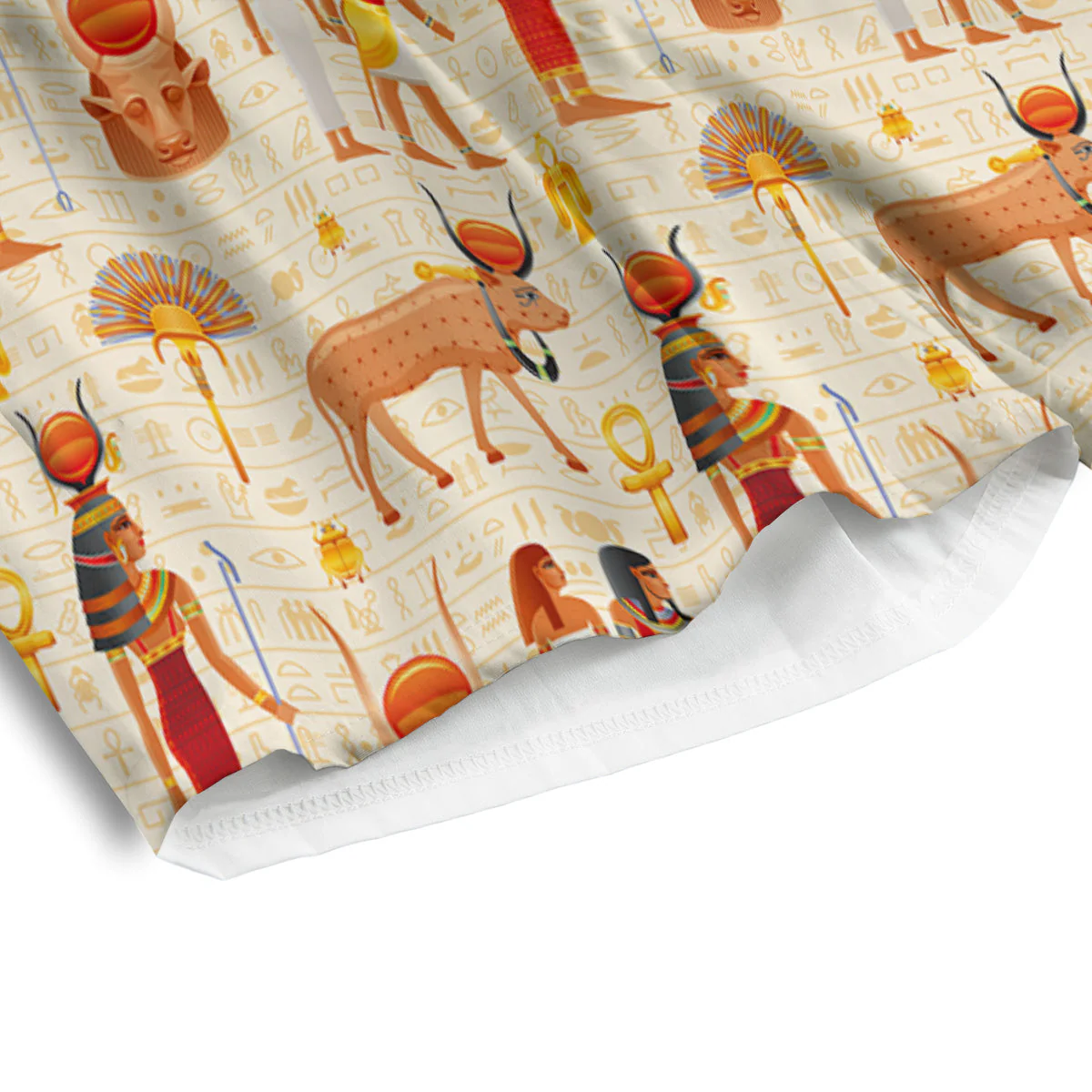 Egyptian Cow Hathor Goddess Print Pattern Men's Athletic Shorts - Image 4