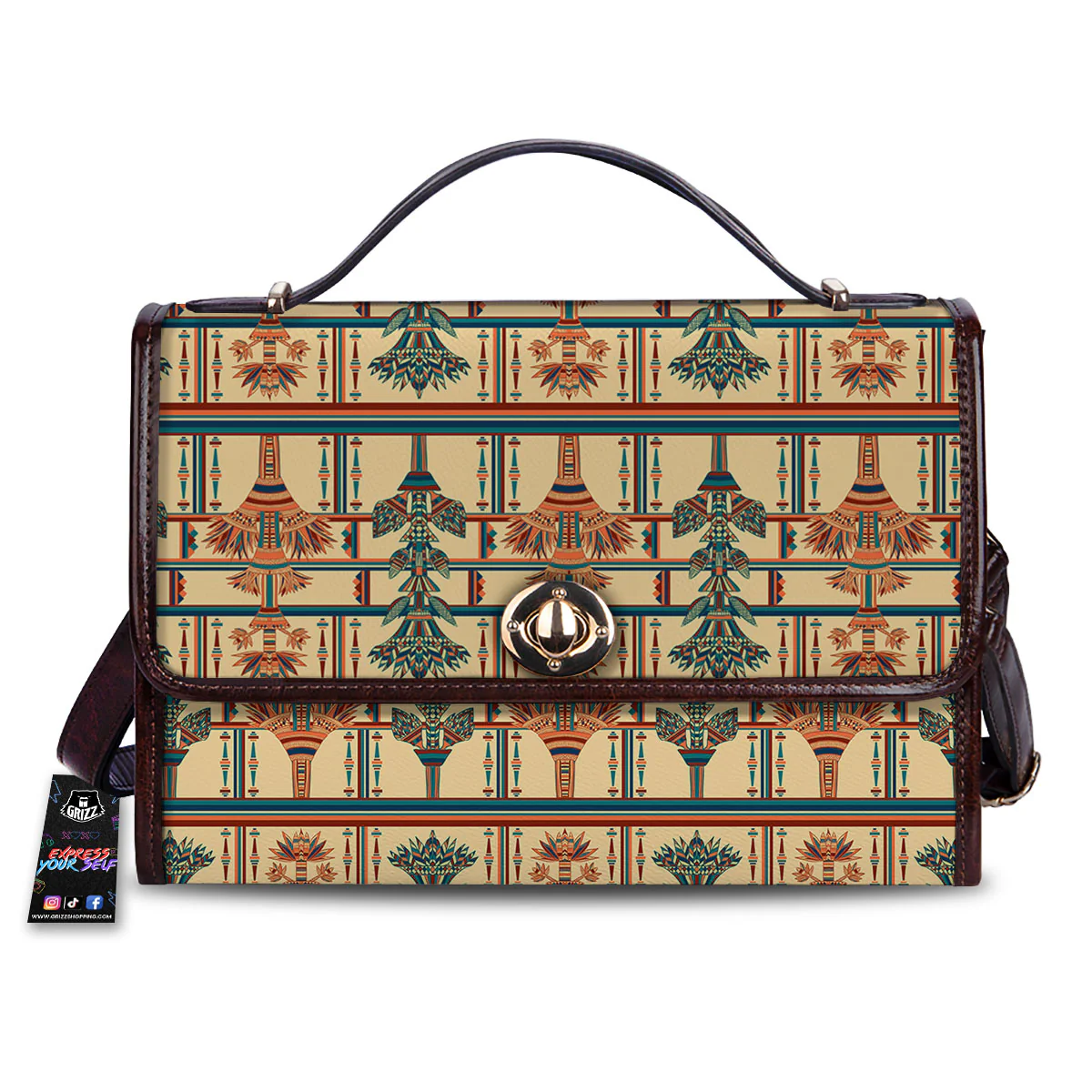 Egyptian Ornament Print Pattern Women's Satchel Bag