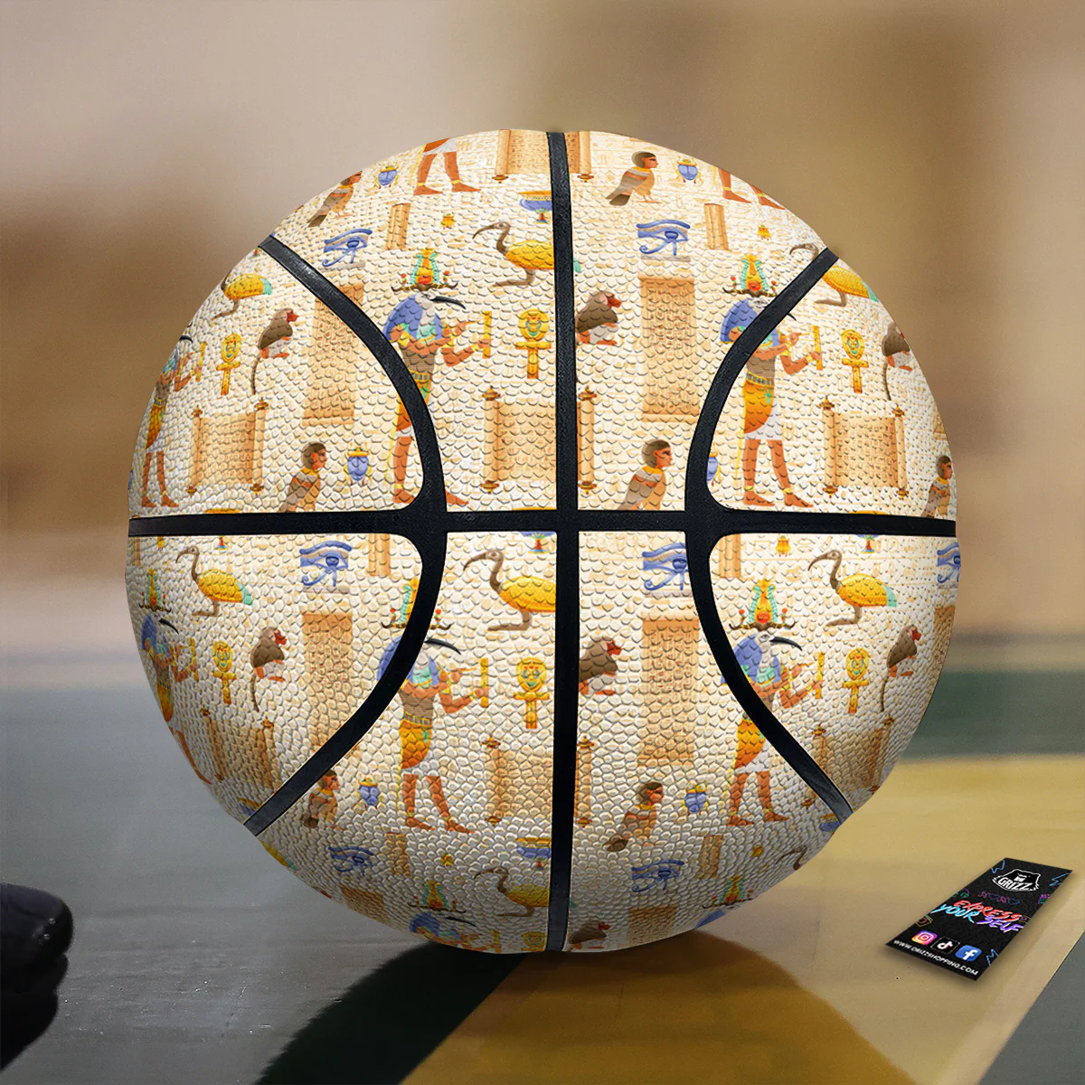 Egyptian Thoth Print Pattern Basketball