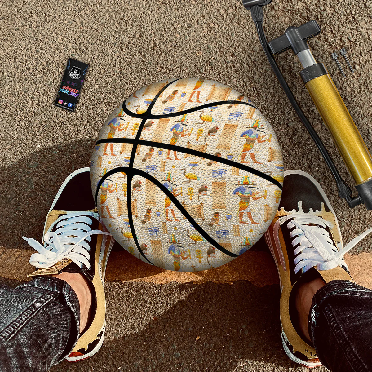 Egyptian Thoth Print Pattern Basketball - Image 2